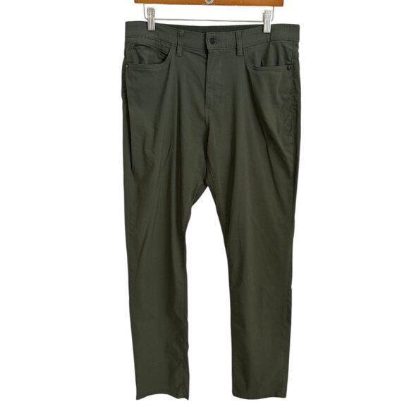 Copper & Oak Mens All Day Tech Pants Green Size 34 x 32 Style K2F901 Stretch - Picture 1 of 7